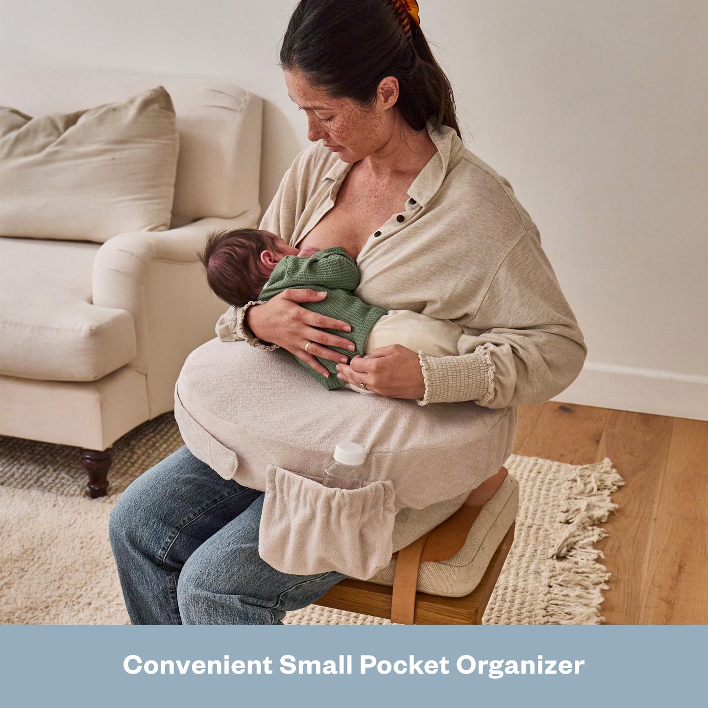 My Brest Friend Deluxe Nursing Pillow Cover - Slipcovers for Baby - Adjustable Fit, Easy Care, Durable - Nursing Pillow Not Included, Soft Sand