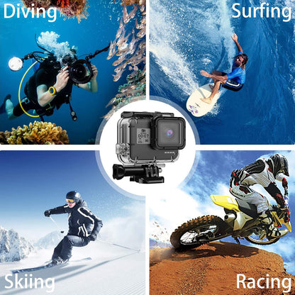 HONGDAK Waterproof Housing Case for GoPro Hero 7/6/5 Black(2018), 196ft/60m Waterproof Diving Protective Housing Shell with Touchable Cover for GoPro Action Camera Underwater Dive Case Shell