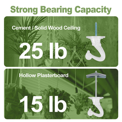 Aidoclip 6 pcs Ceiling Hooks for Hanging Plants,Hanging Hanging Lights Metal Small Hooks,Indoor Outdoor Wall Heavy Duty Plant Hanger Swag Hook