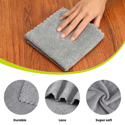 Neessno 12 Pack Cleaning Cloth,Ultra Soft Absorbent Quick Drying Microfiber Cleaning rags,No scratches,Reusable,Washable,Lint Free Cleaning Towels for Kitchen,Window,Glass,car,11.8"×11.8",(Multicolor)