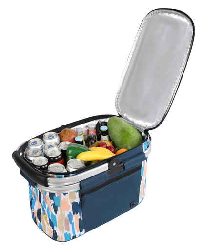 ALLCAMP Insulated Cooler Bag Portable Collapsible Picnic Basket Cooler with Sewn in Frame (Medium Graffiti Pattern)