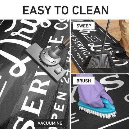 KOZYFLY Laundry Room Rug Runner 20"x60" Non Slip Kitchen Rugs Washable Laundry Room Mat Waterproof Mudroom Floor Carpet Runner Farmhouse Decor, 1.7x5ft, Dark Grey, Wash and Dry