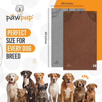 PAWPUP Dog Towels for Drying Dogs Super Absorbent Microfiber Pet Grooming Towel for Dogs, Cats and Other Pets (40 x 24 Inches, Brown and Grey)