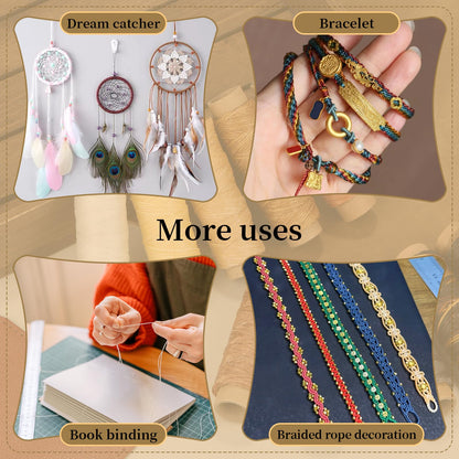 Jupean 48 Colors Waxed Thread, Leather Thread for Hand Sewing, Book Binding Threads, Leather Stitching Thread for Hand Sewing Craft DIY Bookbinding