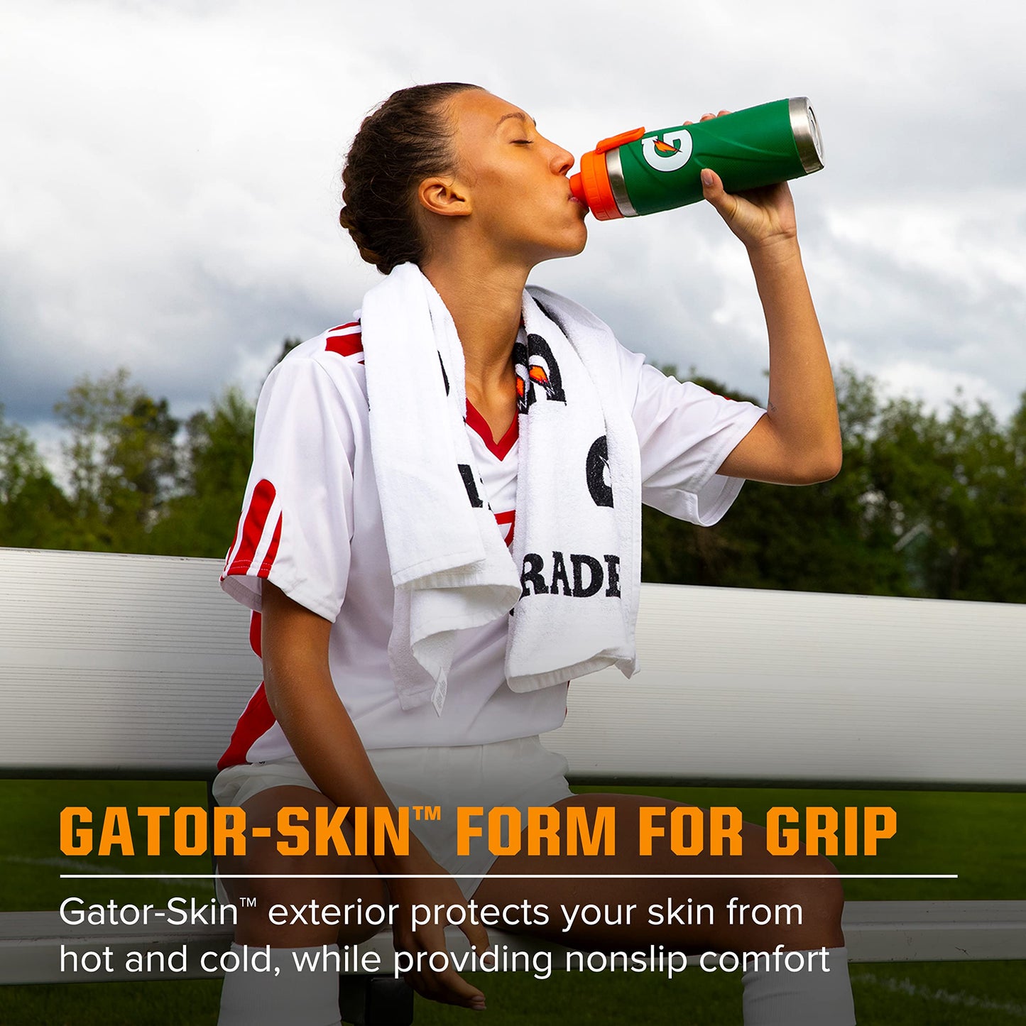 Gatorade Stainless Steel Sport Bottle, 26oz, Double-Wall Insulation, Green , 26oz (Pack of 1)