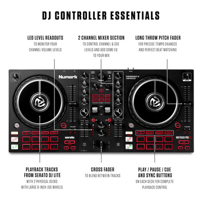 Numark Mixtrack Pro FX Serato DJ Controller with 2 Decks, Mixer, (Effects Paddles and Audio Interface)