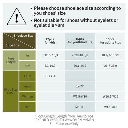 INMAKER No Tie Shoe Laces for Adults and Kids, Elastic Shoelaces for Sneakers, Rubber Silicone Tieless Laces
