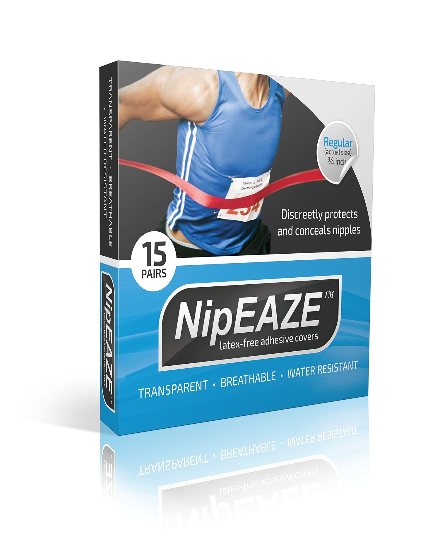 NipEaze - The Original Sports Nipple Cover - Nipple Chafing Prevention (Regular - 15pairs)
