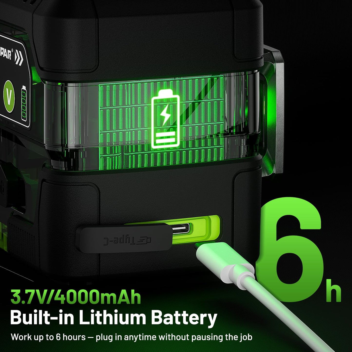 HUEPAR Laser Level 360 Self Leveling with LCD Screen, 3 x 360° High Brightness Rechargeable 3D Lazer Leveler Tool for Construction and Picture Hanging, Strong Magnetic Bracket&Hard Carry Case -Y03CG