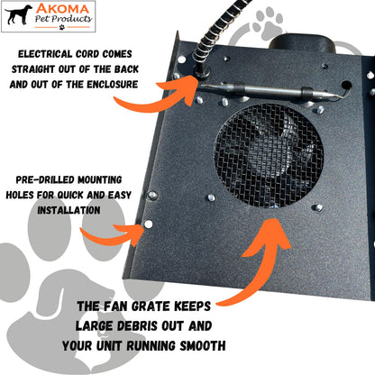 Hound Heater by Akoma Pet Products | 400w Dog House Furnace with 10-Foot Cord | Installs in Minutes | Safe - Dry Heat | Won't Burn Pets