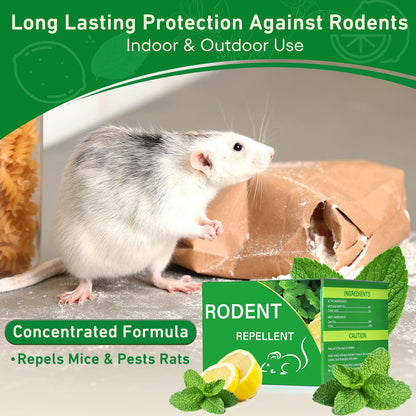 Pest Rodent Repellent, 24 Pack Peppermint Oil for Mice, Mouse, Rats, Spider, Roach, Ant, Bugs, Squirrel, Insect Control Indoor & Outdoor, Natural Deterrent Replace Trap Poisoning Family & Pet Safe