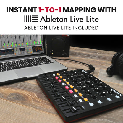 AKAI Professional MIDImix - USB MIDI Controller Mixer with Assignable Faders & Master Fader, 24 Knobs and 16 Buttons, 1 to 1 Mapping With Ableton Live