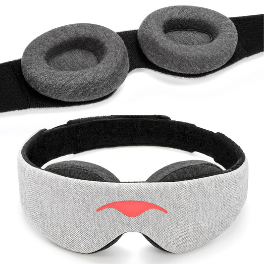 Manta Sleep Mask - 100% Light Blocking, Adjustable Sleeping Mask with Detachable Eye Cups, Ultra Comfortable for Women & Men, Zero Pressure on Lashes, Perfect for Travel/Shift Work