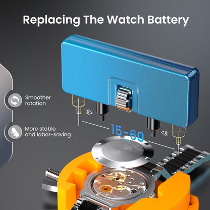 JOREST Watch Repair Kit, for Watch Battery Replacement & Watch Link Removal and Resizing & Watch Opener, Watch Repair Screwdriver Set, Watch Wrench Back Remover, Watch Cleaning, Spring Bar Tool