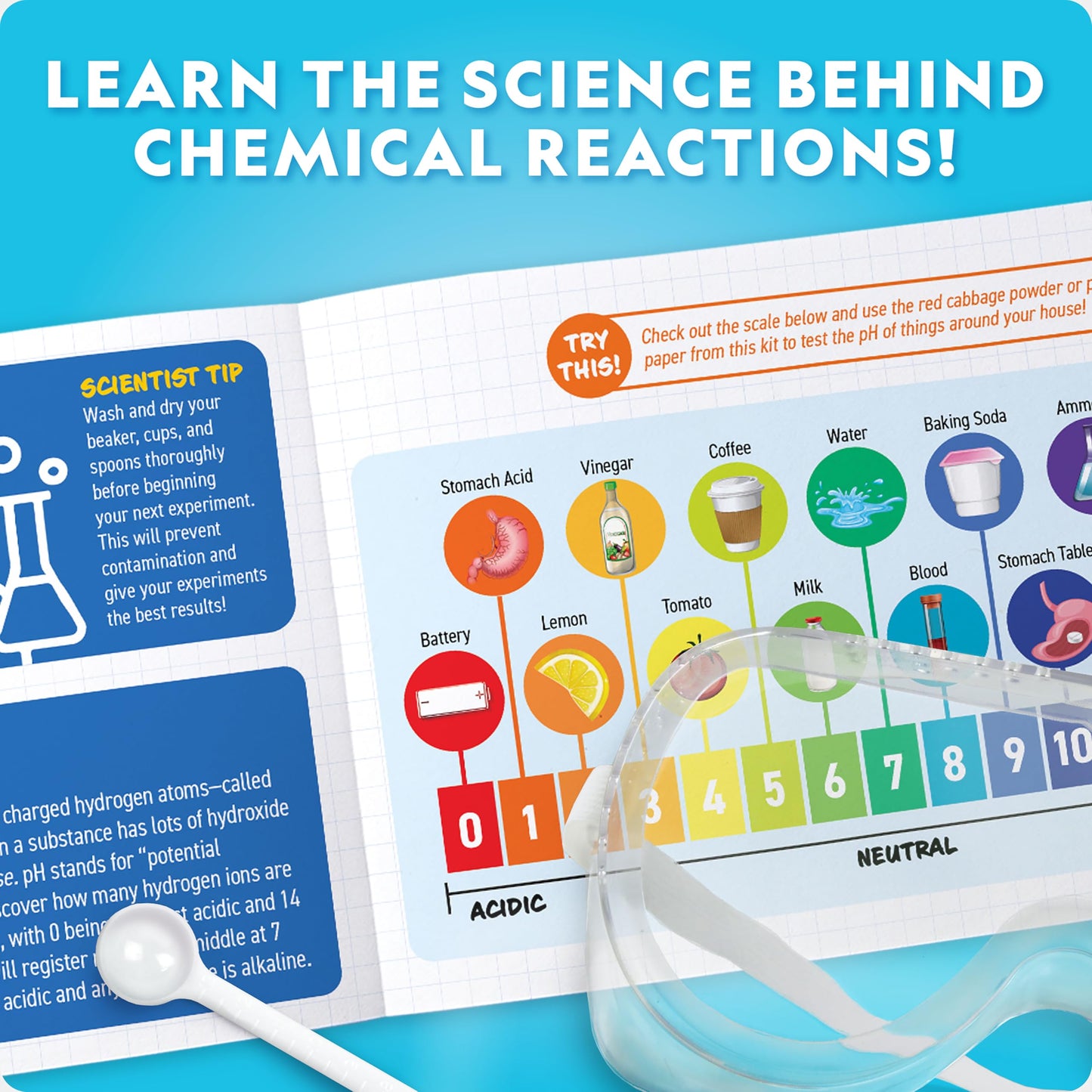 NATIONAL GEOGRAPHIC Amazing Chemistry Set - Chemistry Kit with 100+ Science Experiments Including Crystal Growing and Reactions, Science Kit for Kids, STEM Gift for Boys and Girls (Amazon Exclusive)