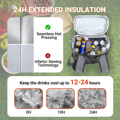 Overmont Insulated Leakproof Backpack Cooler - 30 Cans Soft Lunch Cooler Bag for Men Women - Portable Waterproof Camping Coolers for Outdoor Travel Beach Picnic Hiking