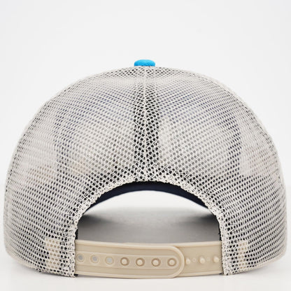 Pnkvnlo California Bear&Mountain Trucker Hats for Men - Embroidered Adjustable Mesh Baseball Men Caps for Wilderness Explore - Blue Bear