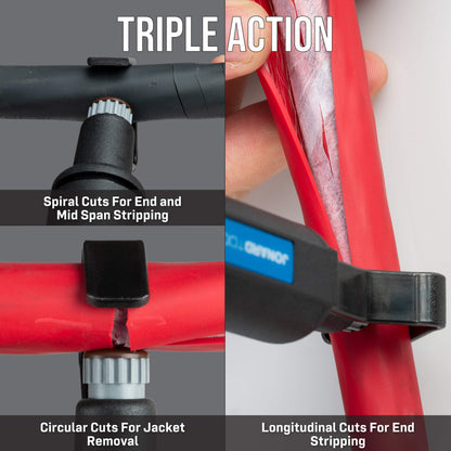 Jonard Tools CST-1900 Round Cable Stripper for Fast and Precise Jacket Removal, 3/16" to 1 1/8" Diameter, Cable Strip & Ring Tool, Original version