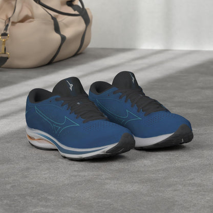 Mizuno Women's Wave Rider 25 | neutral Support Running Shoe |Eco Friendly Materials | Imperial Blue/Vivid Blue | US 8 Wide (D)