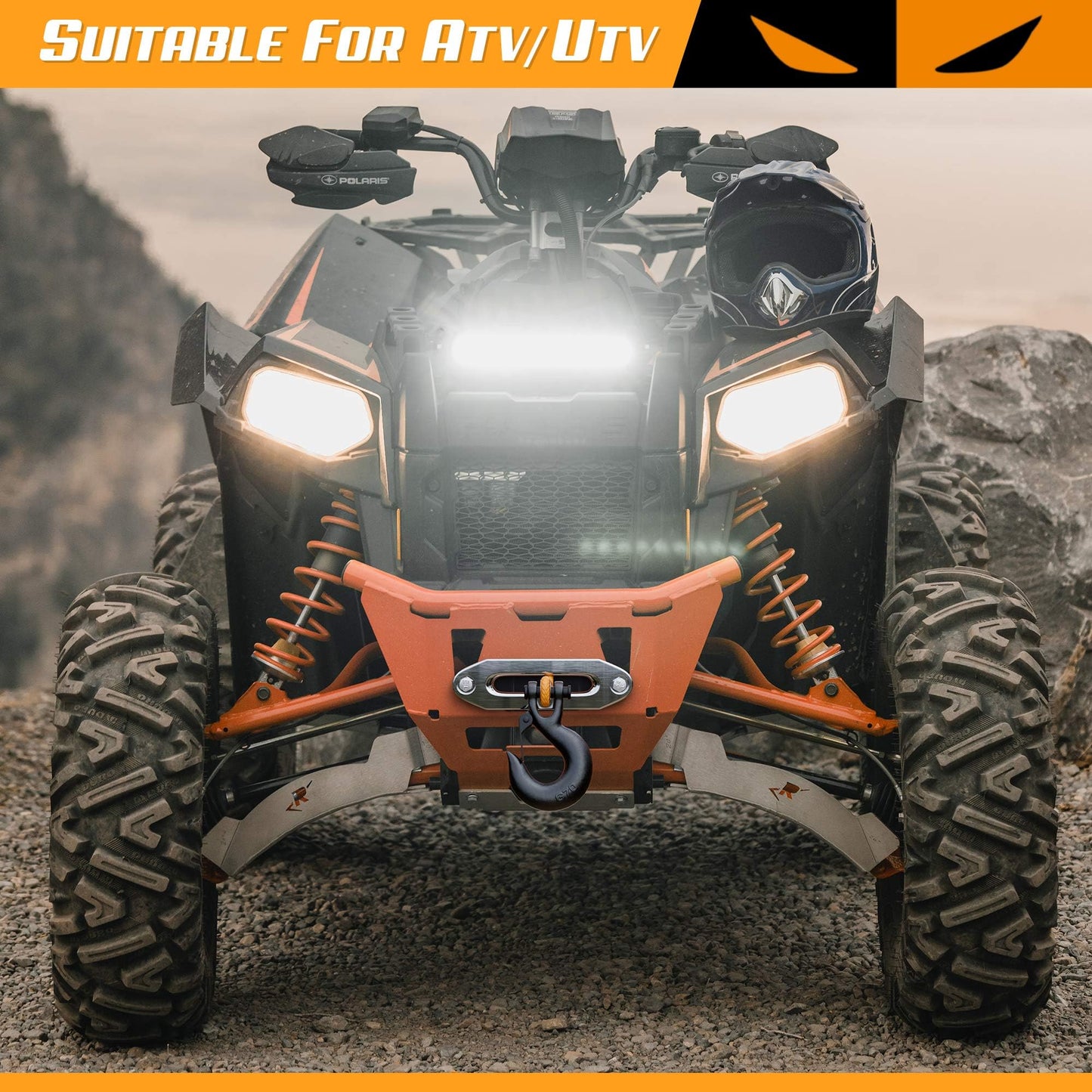 ORCISH Upgrade 3500 lb 12V DC Electric Winch, ATV/UTV Winch Kit for Towing, 1/4"×30' Synthetic Rope with Both Wireless Handheld Remote and Corded Control Recovery, Easy Assembly Winches