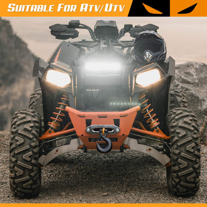 ORCISH Upgrade 3500 lb 12V DC Electric Winch, ATV/UTV Winch Kit for Towing, 1/4"×30' Synthetic Rope with Both Wireless Handheld Remote and Corded Control Recovery, Easy Assembly Winches