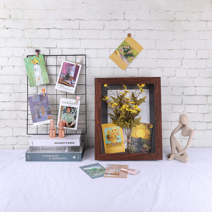 Frametory, 11x14 Shadow Box Frame - Front Opening - 2 Inch Depth Display for Wall and Tabletop - Memory Box With 6 Pins Included (Walnut)