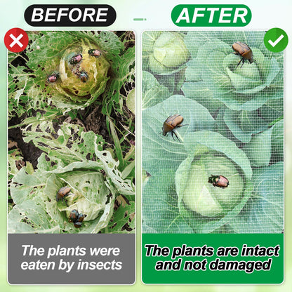 2 Pack 6.5x10ft Garden Netting - Ultra Fine Mesh Plant Covers to Keep Small Animals Pest Out, Bird Barrier Screen for Protecting Vegetables Fruits Flowers Raised Beds (Without Support Pole)