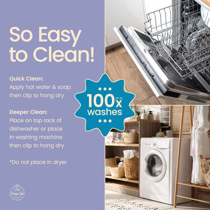 Harps&Seb Swedish Dishcloths for Kitchen Dishcloths - 6 Pack, Reusable Paper Towels with Clips, Super Absorbent Washable Non-Scratch Swedish Dish Towels, No Odor, Biodegradable