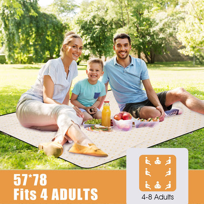 Picnic Outdoor Blankets Waterproof Large - Beach Mat Sand Free Foldable with Carry Strap | Portable Camping Blanket | Park Blanket for Grass Park, Hiking, Travel, Concerts, Indoor (Yellow Flower)