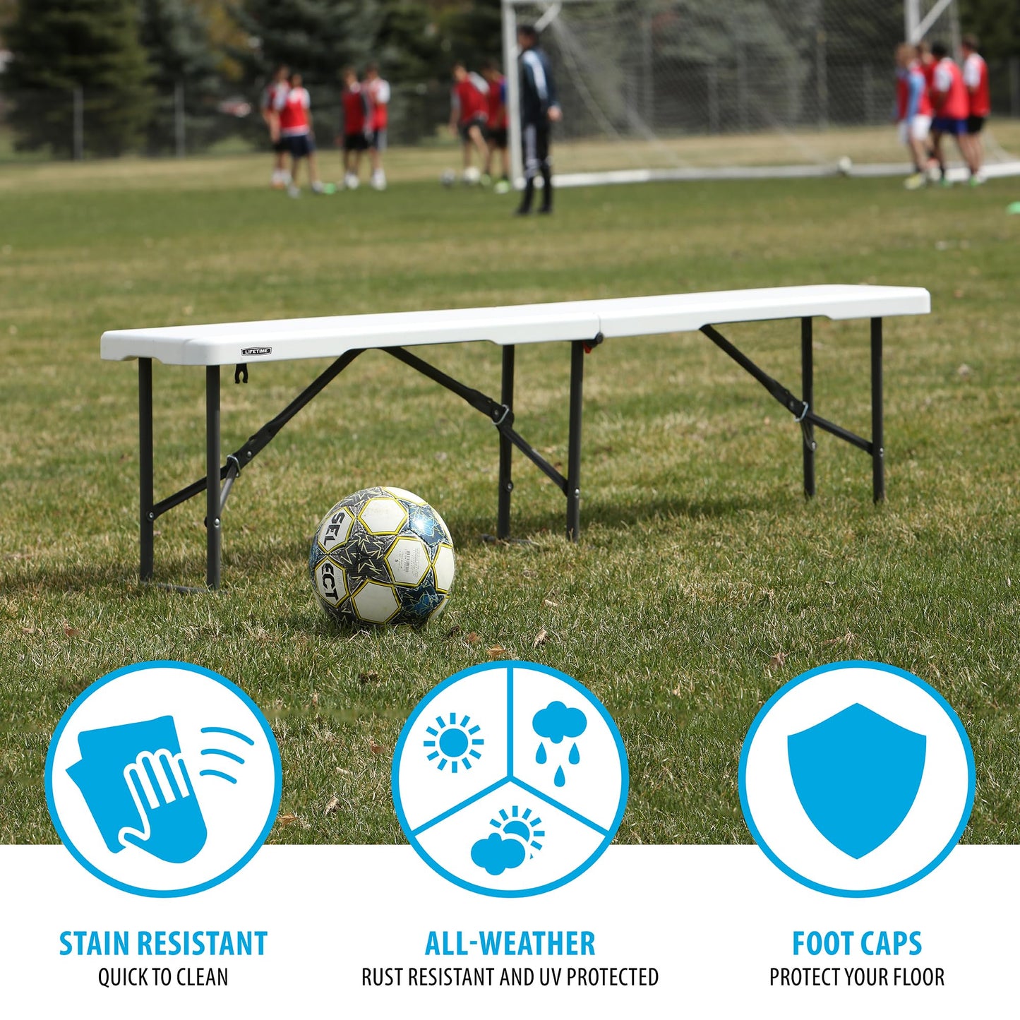 Lifetime 80305 Portable Folding Bench, White