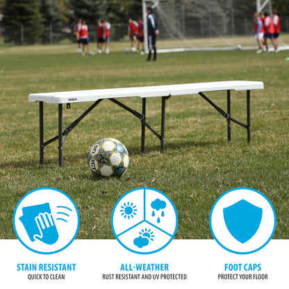 Lifetime 80305 Portable Folding Bench, White