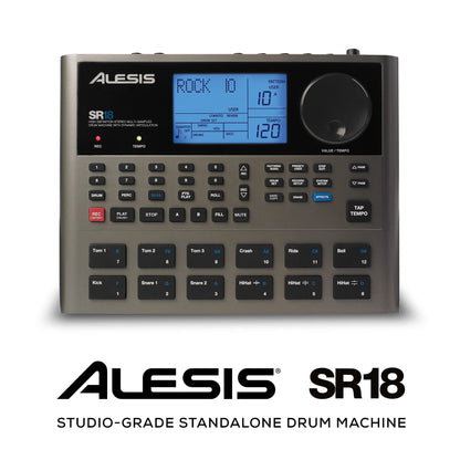 Alesis SR-18 - Studio-Grade Standalone Drum Machine With On-Board Sound Library, Performance Driven I/O and In-Built Effects / Processors