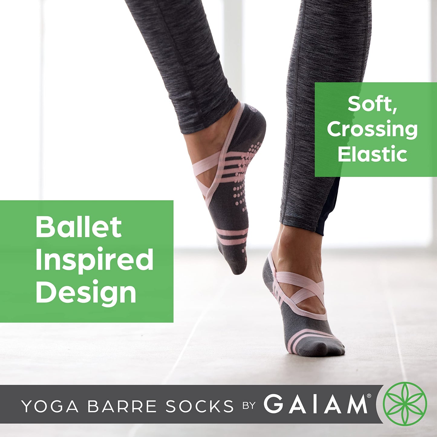Gaiam Womens Modern 05-63569, Black/Grey (2-pack), Small-Medium US