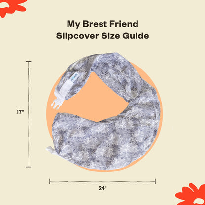 My Brest Friend Original Nursing Pillow Enhanced Ergonomics Essential Breastfeeding Pillow Support For Mom & Baby W/ Convenient Side Pocket, Double Straps & Slipcover, Horizon