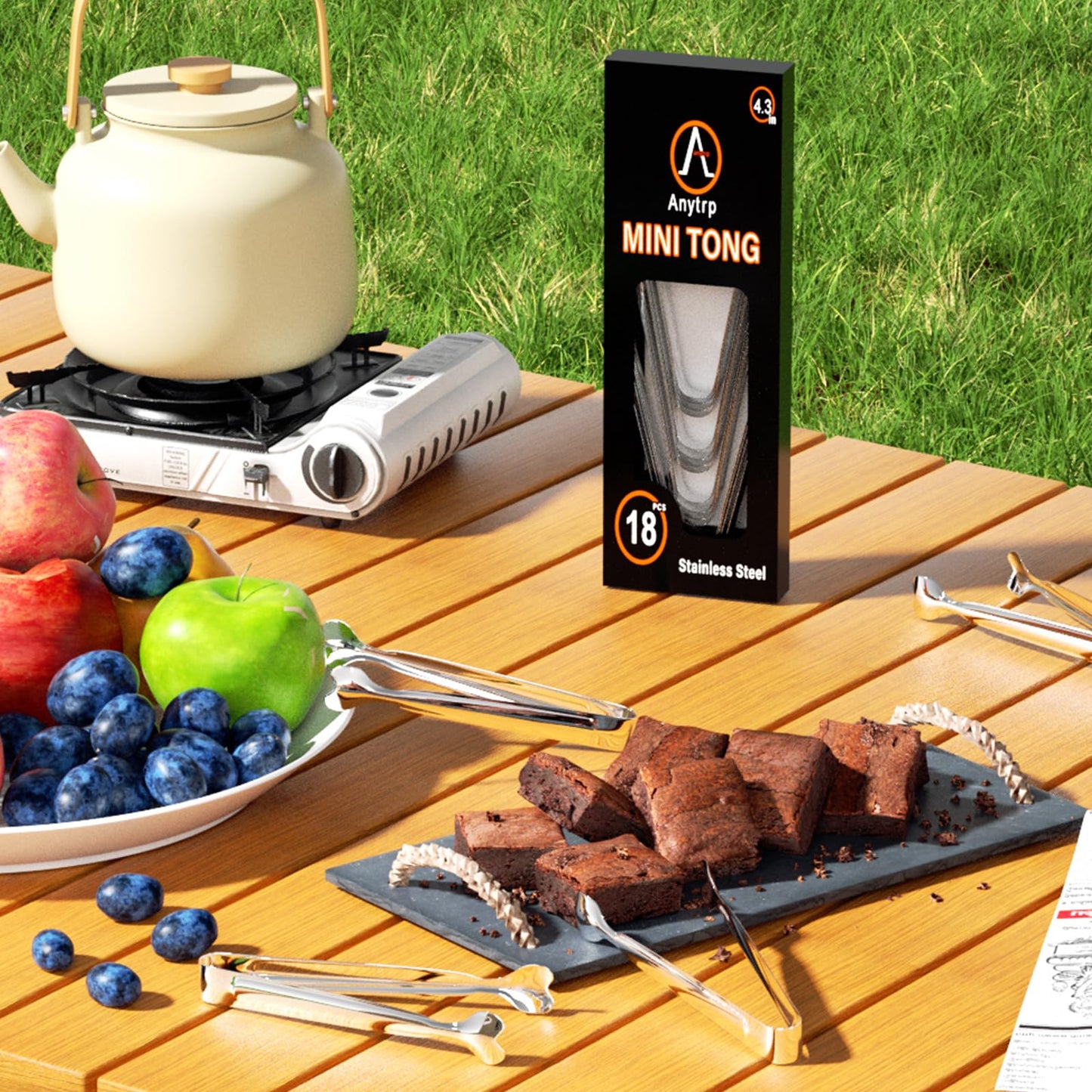 Mini Serving Tongs, Anytrp 18-Packs Stainless Steel Sugar Tongs, 4.3inch Ice Tongs Kitchen Appetizers Tongs for Coffee Bar, Tea Party, Desserts Party, Sugar and Ice Bucket