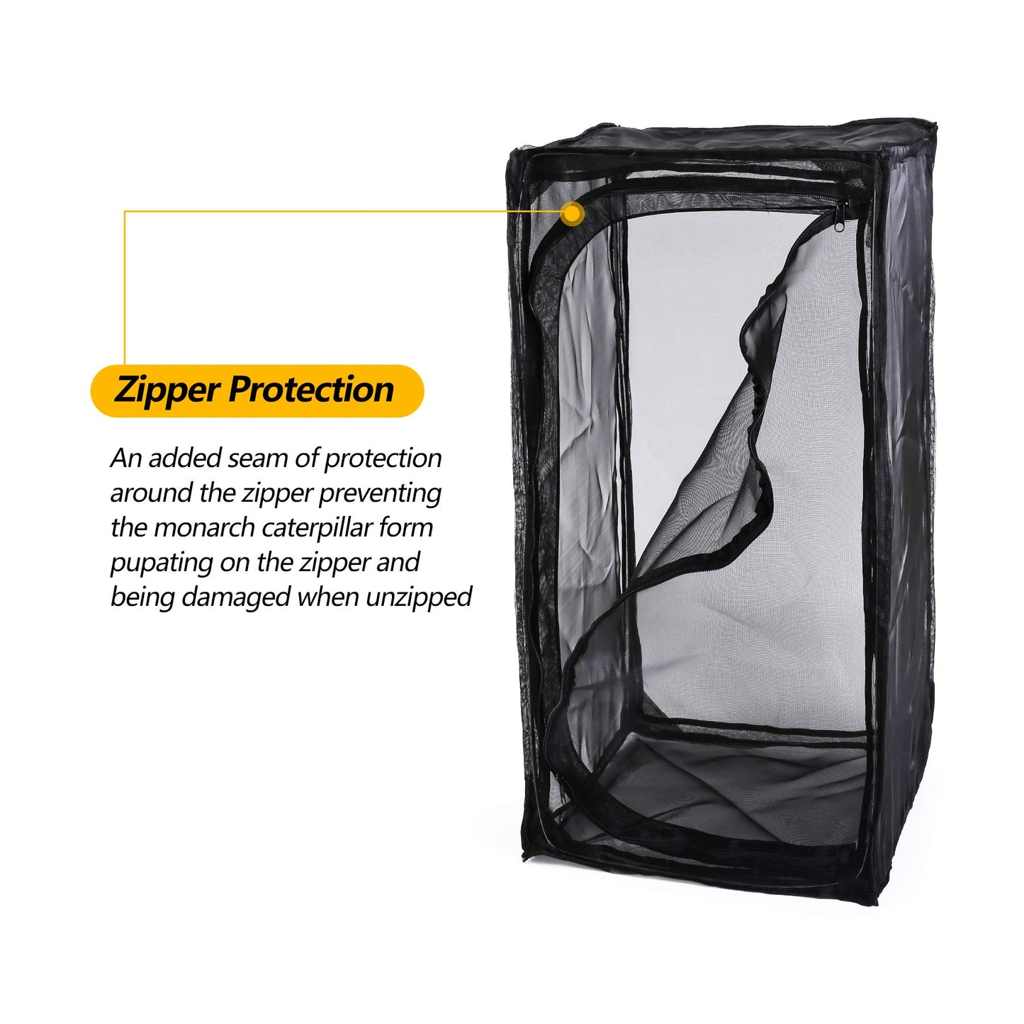 30" Heavy Duty Monarch Butterfly Habitat, Outdoor Collapsible Insect Mesh Cage Terrarium Pop-up with Zipper Protection