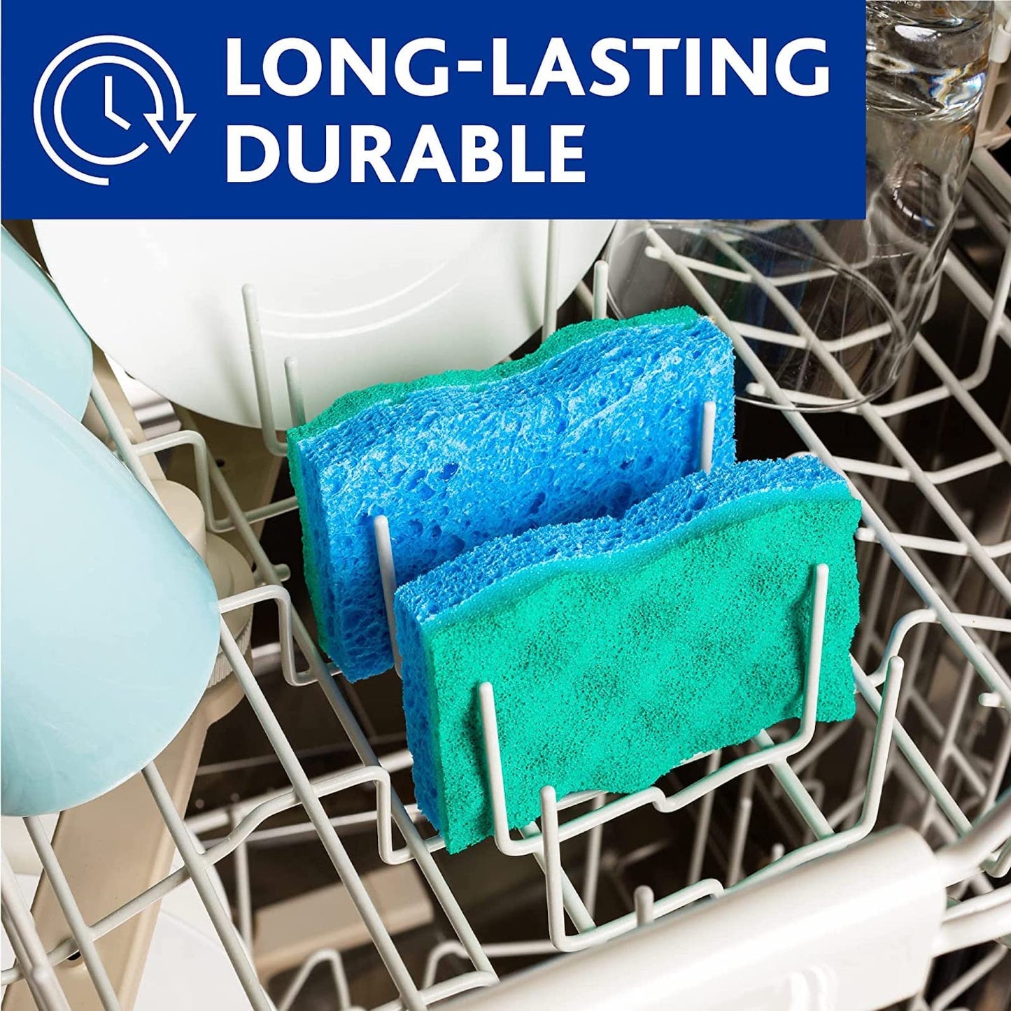 O-Cedar Scrunge Non-Scratch Scrub Sponge (Pack of 6) Multi-Use, All-Purpose, Odor-Resistant, Scrubbing Sponge Safely Cleans All Hard Surfaces in Kitchen and Bathroom