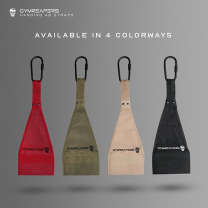 Gymreapers Hanging Ab Straps For Core Strength and Abdominal Training - Padded Adjustable Arm Supports For Bodyweight Exercises (Black)