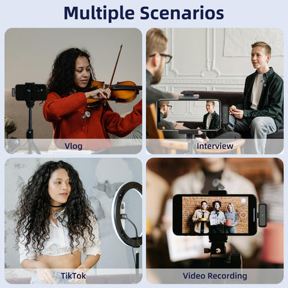 NPTCL Wireless USB Microphone for PC Laptop iPhone 16/15 Android Phone - Noise Canceling Lapel Lavalier Mic with 24H Charging Case for Video Recording Vlog TikTok Podcast Live Streaming (USB & USBC)