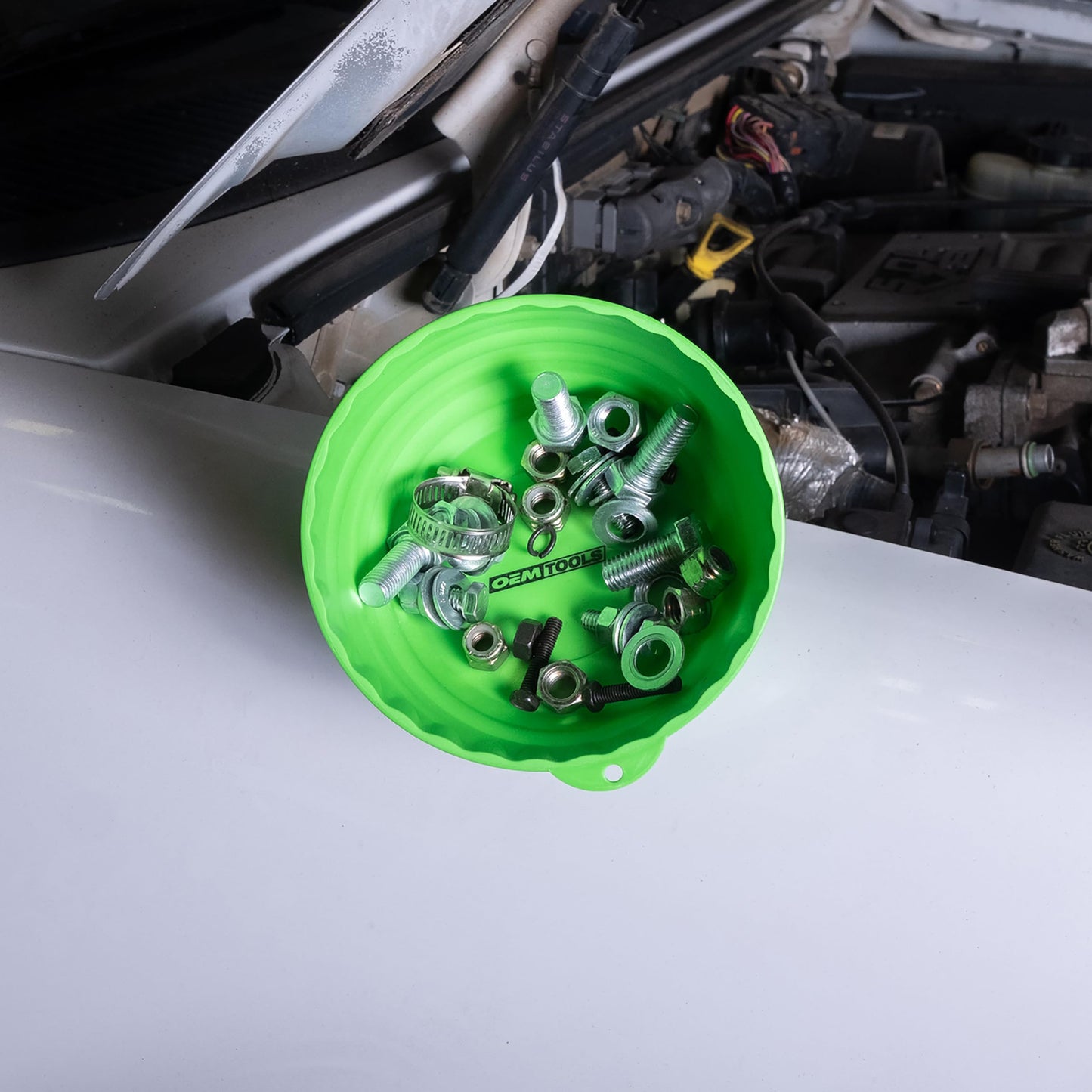 OEMTOOLS 25114 Magnetic Nut Cup, Magnetic Bowls for Holding Nuts and Bolts, 6 Inch Cup Diameter, Coated Magnet Sticks to All Ferrous Metal Work Surfaces,Green