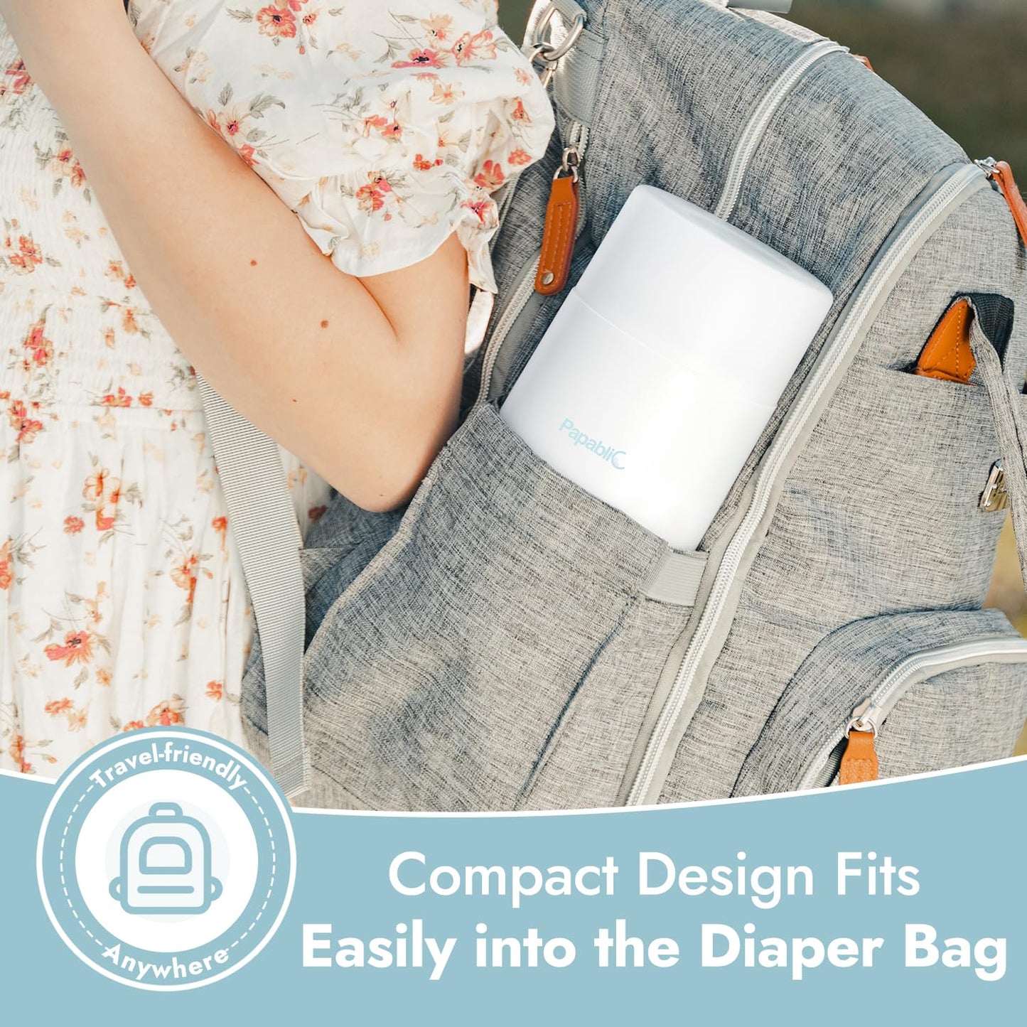 Papablic Portable Travel Baby Bottle Warmer Plus with Large Capacity, 18 oz