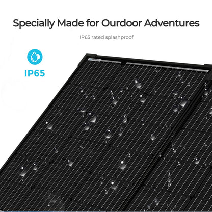 Renogy 100 Watt 12 Volt Portable Solar Panel with Waterproof 20A Charger Controller Foldable 100W Solar Suitcase with Adjustable Kickstand for Power Station, 100W Panel-20A Controller, Black