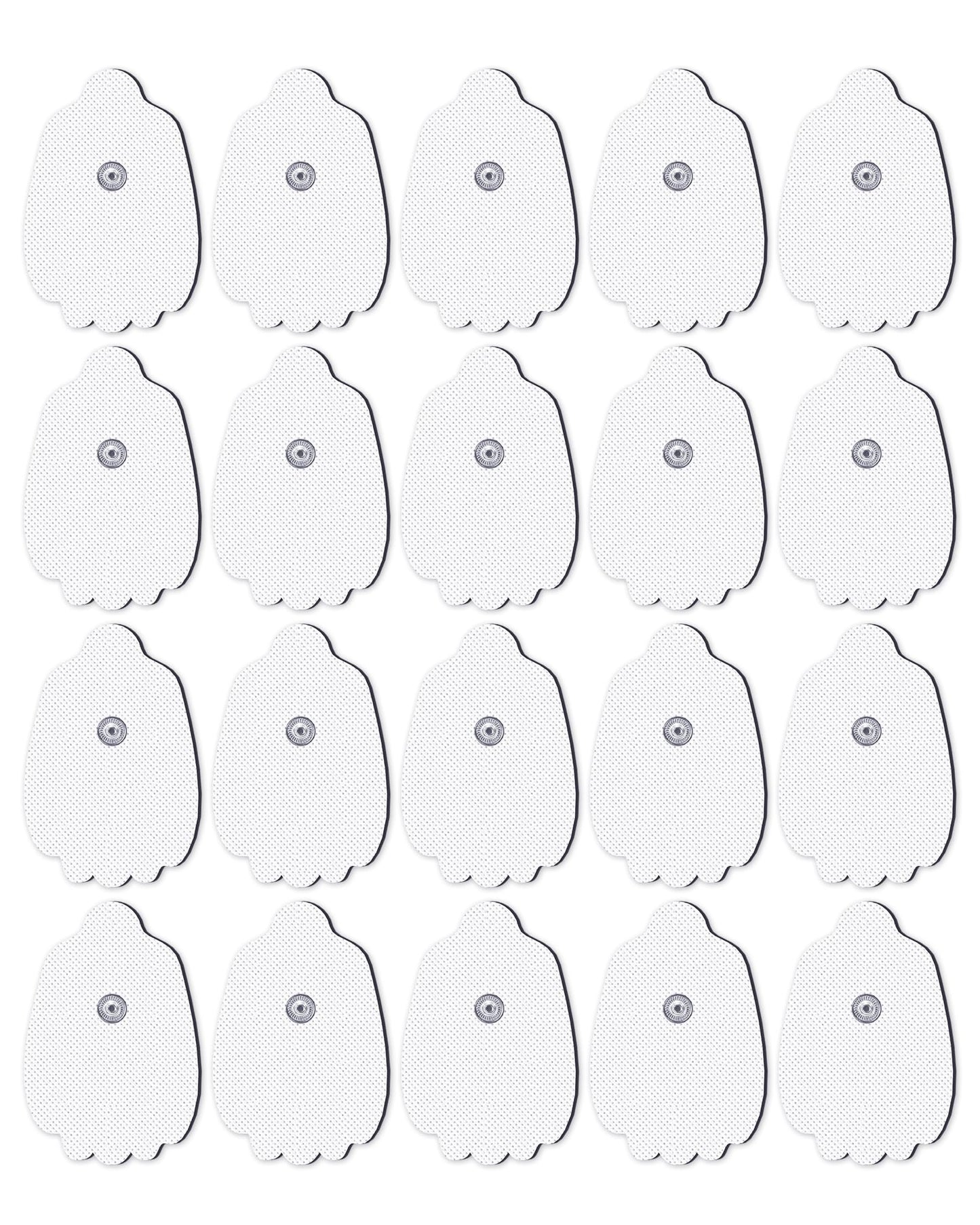 20-Pack TENS Unit Replacement Pads, Long-Lasting Snap Electrodes for 50 Times of Use per Pad, Latex-Free TENS Pads Set Compatible with TENS EMS Devices Using 3.5mm Button Lead Wires