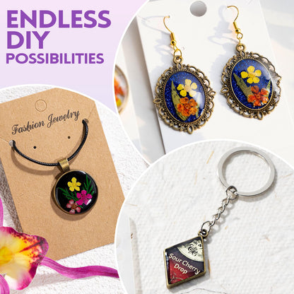 LET'S RESIN Jewelry Making Kit - 153Pcs Highly Clear Resin with Upgraded UV Lamp, Resin Accessories for Keychains, Jewelry