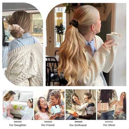 Pocket Scrunchies Hair Ties with Hidden Zipper Stash Scrunchy Ponytail Holder