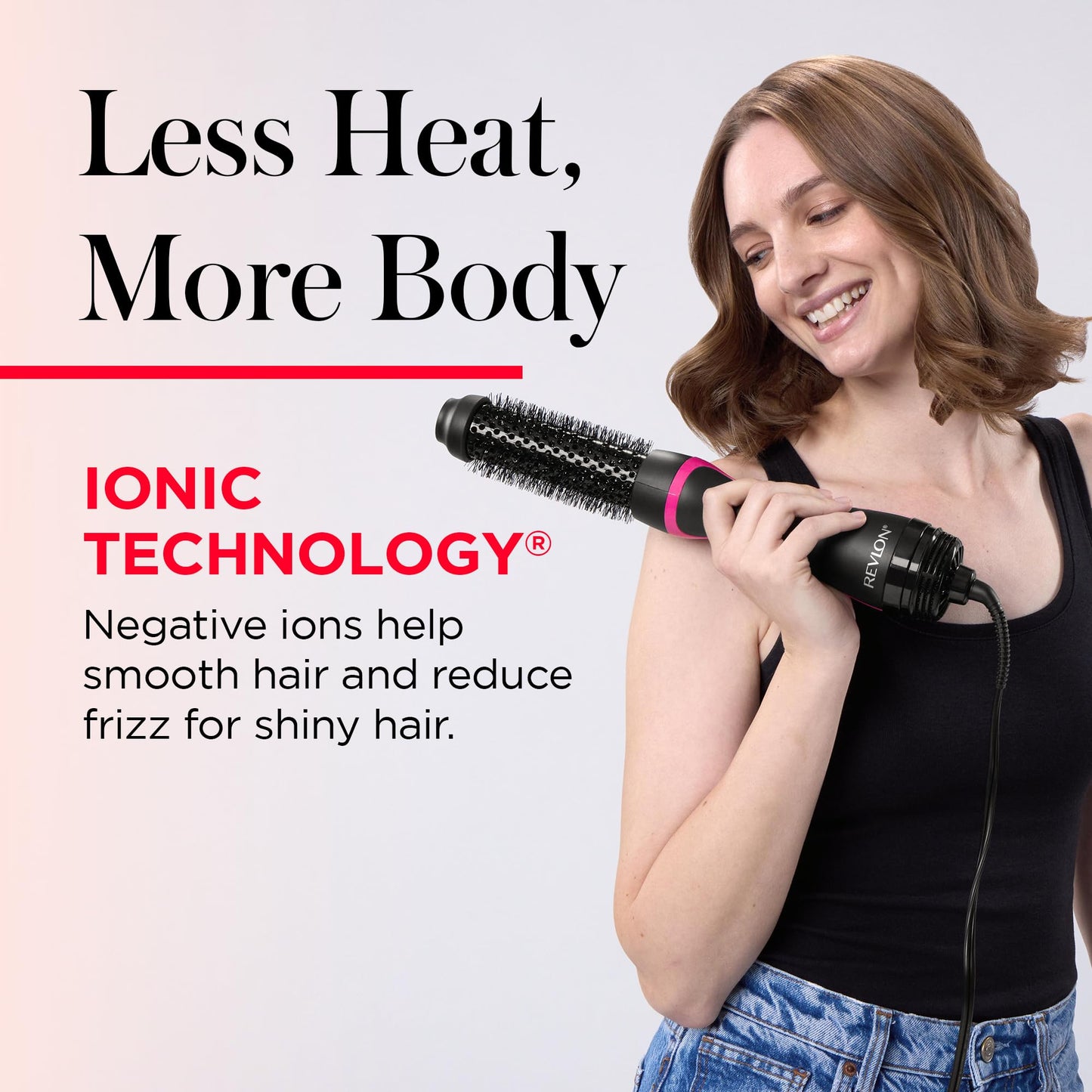 REVLON One-Step Hair Dryer and Styler - Root Booster Round Brush for Styling, Dryer Brush for Fast and Easy Salon-Quality Blowout, More Shine and Less Frizz (1-1/2 in)