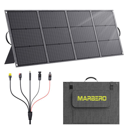 MARBERO 200W Portable Solar Panel for Power Station & DC Devices 200 Watt Foldable Solar Charger >23% High Efficiency IP68 Waterproof Compatible with Solar Generator for Camping RV Outdoor Cloudy