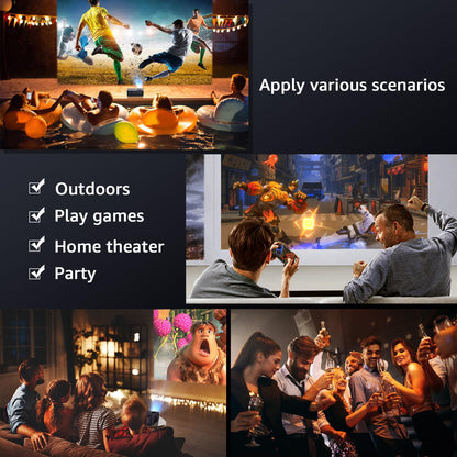 5G WiFi Bluetooth Native 1080P Projector[Projector Screen and Carrying Bag Included], CEBORY 15000LM Full HD Movie Projector,300" Display 4k Home Video Projector,Compatible with HDMI/USB/PHONE/Laptop