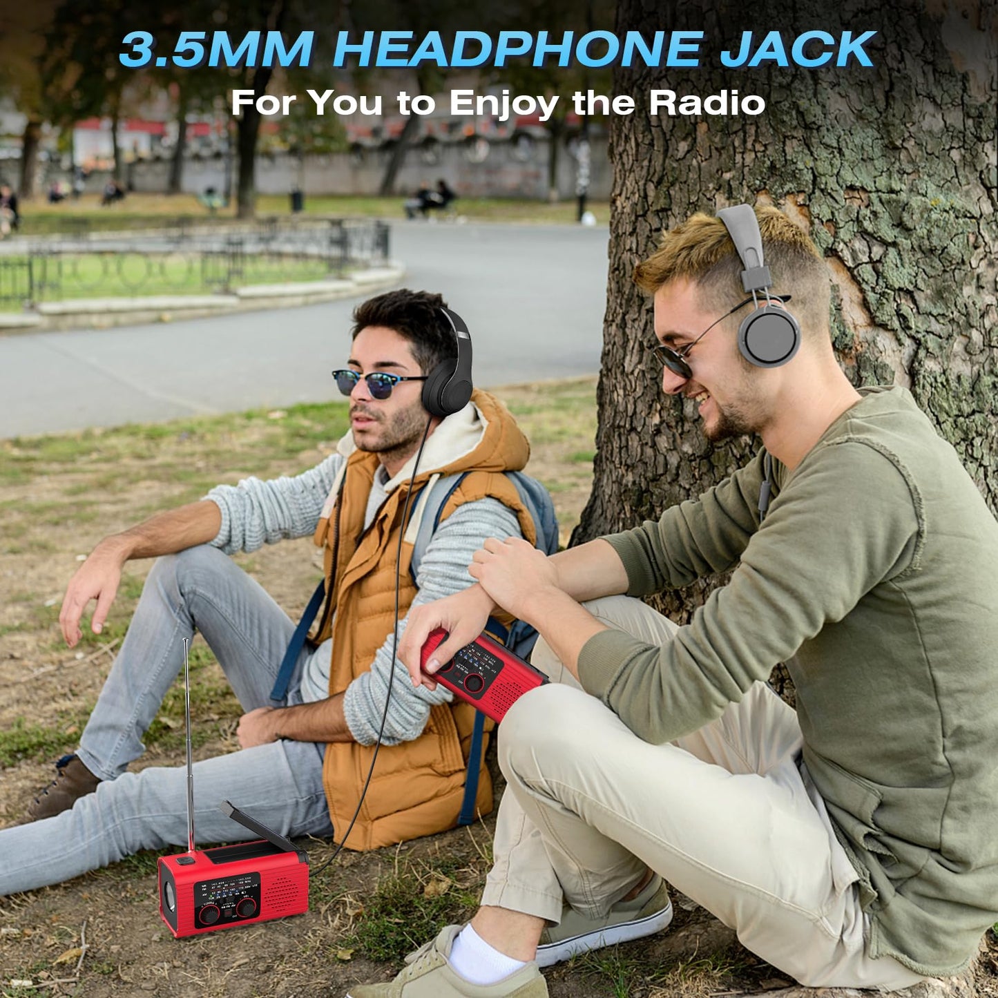 NITIGO Emergency Weather Radio, 4000mAh NOAA Weather Alert Radio Solar Charging, Hand Crank & USB Charged, AM/FM with LED Flashlight, Reading Lamp, SOS Alarm, Headphone Jack for Outdoor Indoor