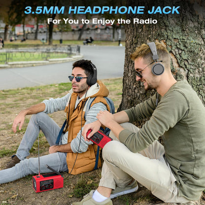 NITIGO Emergency Weather Radio, 4000mAh NOAA Weather Alert Radio Solar Charging, Hand Crank & USB Charged, AM/FM with LED Flashlight, Reading Lamp, SOS Alarm, Headphone Jack for Outdoor Indoor